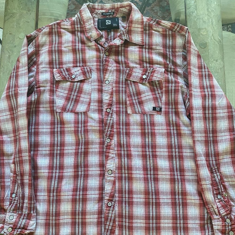 Plaided Red Long sleeve Button Down